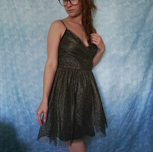 Gold Metallic Party Dress - Picture 4 of 4